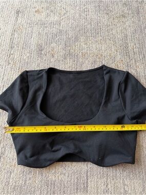 Le Lis Black Scoop Neck Crop Top